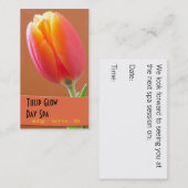 健康のマッサージのスパのサロンの花のオレンジチューリップ 予約カード (正面/裏面)