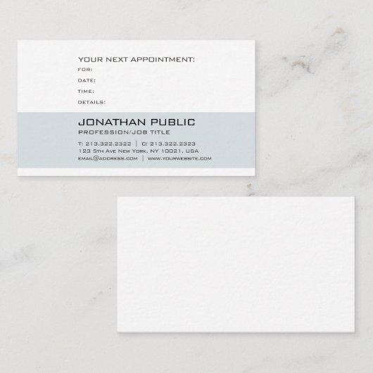 健康の医者歯科医のアポイントメントのメモ 予約カード (正面/裏面)