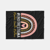 健康の問題はスティグマ虹のボホ終了 フリースブランケット (正面(横))