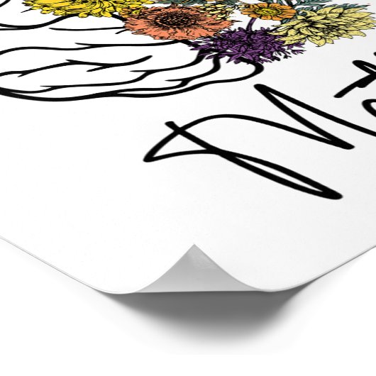 健康の問題花の脳の精神的な健康が待っている ポスター (角)