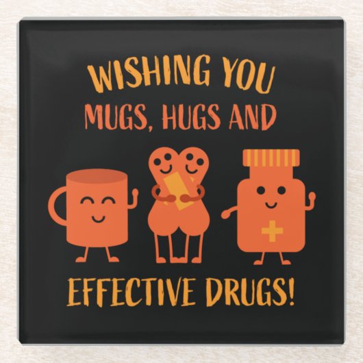 健康の回復が早く良くなる ガラスコースター (正面)