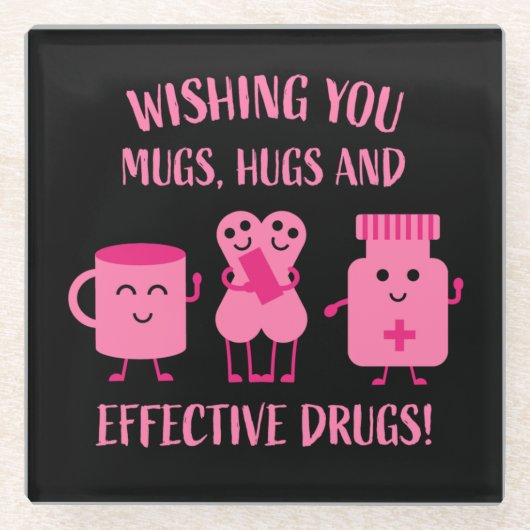 健康の回復が早く良くなる ガラスコースター (正面)