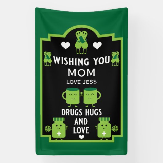 健康の回復が早く良くなる 横断幕 (縦)