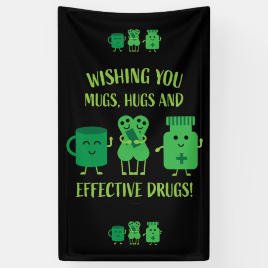 健康の回復が早く良くなる 横断幕 (縦)