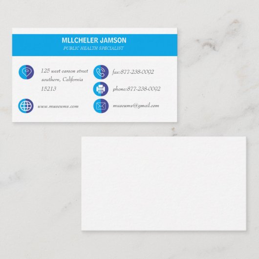 健康の専門家の名刺 名刺 (正面/裏面)