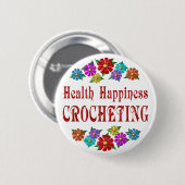 健康の幸福のかぎ針で編むこと 缶バッジ (正面&裏面)