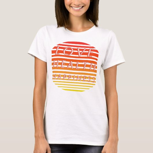 健康の幸福を愛する Tシャツ (正面)