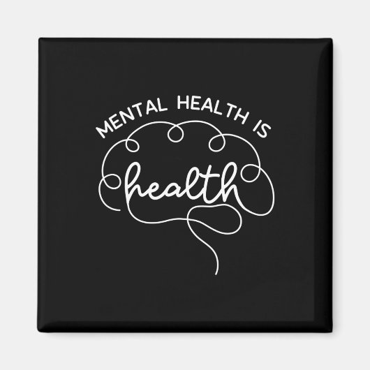 健康は健康にかわいい脳のメンタルヘルスが待ち受けている マグネット (正面)