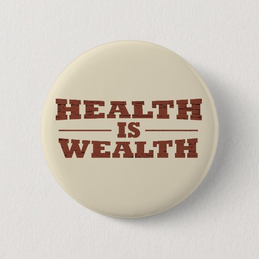 健康は富なり 缶バッジ (正面)
