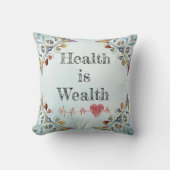 健康は富の装飾用クッション クッション (正面)