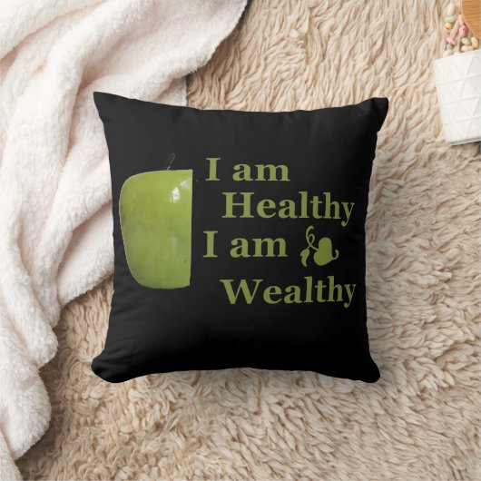 健康は富やる気を起こさせる引用文 クッション (ブランケット)