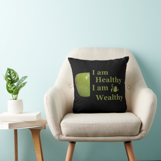 健康は富やる気を起こさせる引用文 クッション (椅子)
