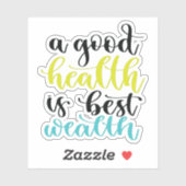 健康は富最高のだ シール (シート)