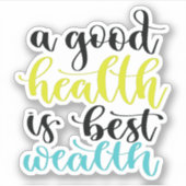 健康は富最高のだ シール (正面)