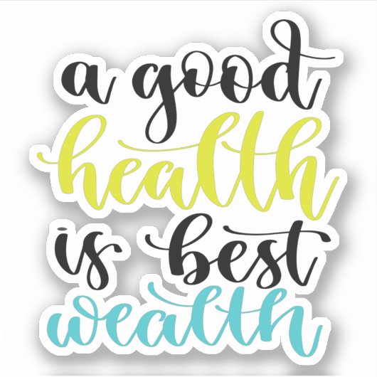健康は富最高のだ シール (正面)