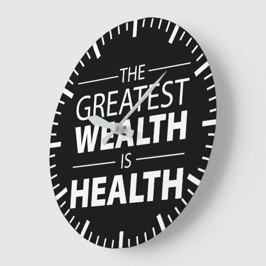 健康は富、トレーニング体操感動的 ラージ壁時計 (傾斜)