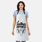 健康は幸せジム動機デザイン エプロン (着用した状態)