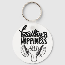 健康は幸せジム動機デザイン キーホルダー