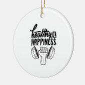 健康は幸せジム動機デザイン セラミックオーナメント (左)