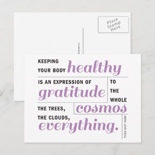 健康は感謝である ポストカード (正面/裏面)