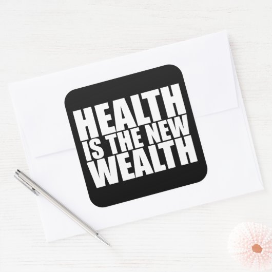 健康は新富だ スクエアシール (封筒)