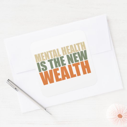 健康は新富だ スクエアシール (封筒)