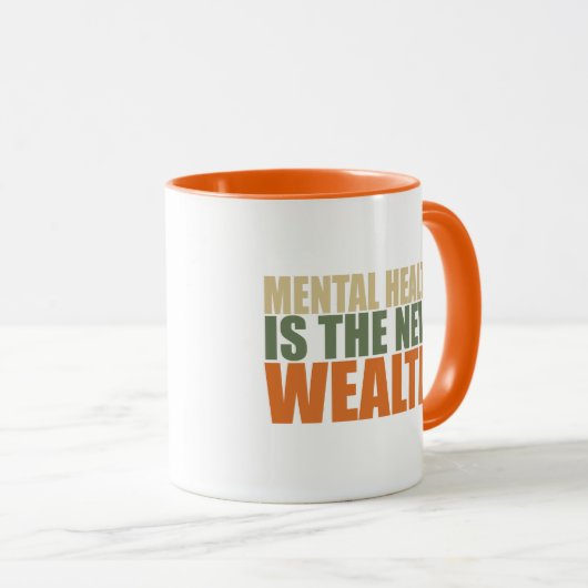 健康は新富だ マグカップ (正面右)