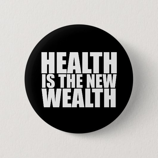 健康は新富だ 缶バッジ (正面)