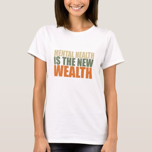 健康は新富だ Tシャツ (正面)