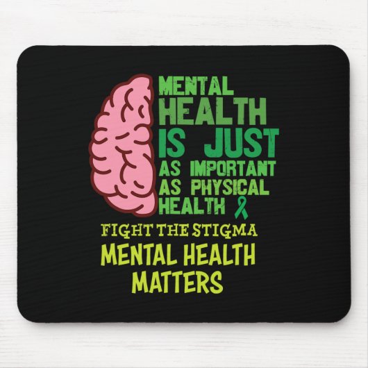健康は肉体的な精神的プロと同じくらい重要である マウスパッド (正面)