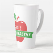 健康を維持する赤りんご カフェラテマグ (右アングル)