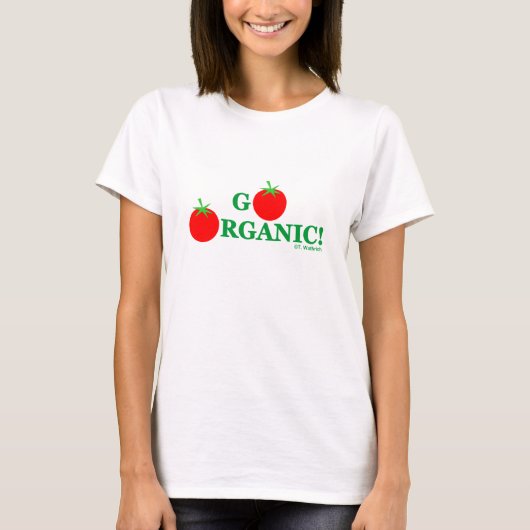 健康オーガニック的な食べ物メッセージ Tシャツ (正面)
