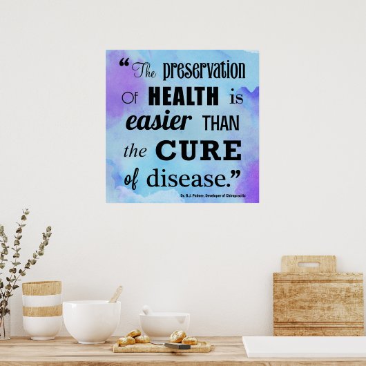 健康カイロプラクティック引用文ポスターの保存 ポスター (キッチン)