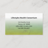 健康カラフル生活プロフェッショナル職業 名刺 (裏面)