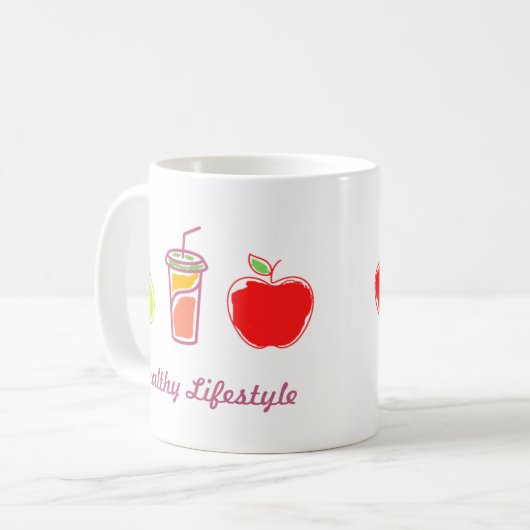 健康カラフル生活食品・飲料芸術 コーヒーマグカップ (正面左)