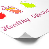 健康カラフル生活食品・飲料芸術 ポスター (角)