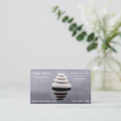 健康コーチの禅の石 名刺 (スタンド正面)