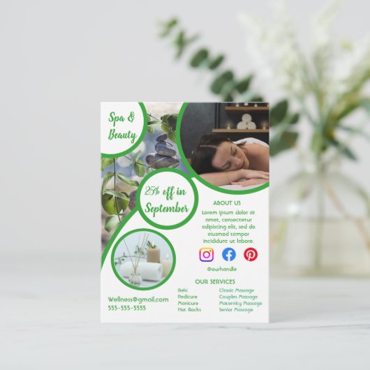 健康スパポスターフライヤーウェルネスセンタージムのフィット ポストカード (スタンド正面)