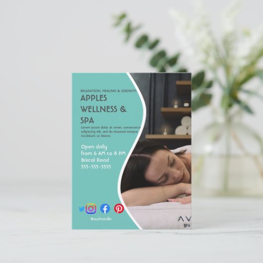 健康スパポスターフライヤーウェルネスセンタージムfit ta ポストカード (スタンド正面)