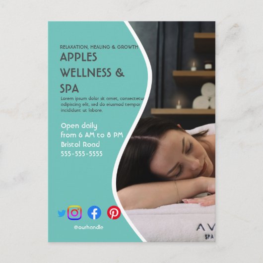 健康スパポスターフライヤーウェルネスセンタージムfit ta ポストカード (正面)