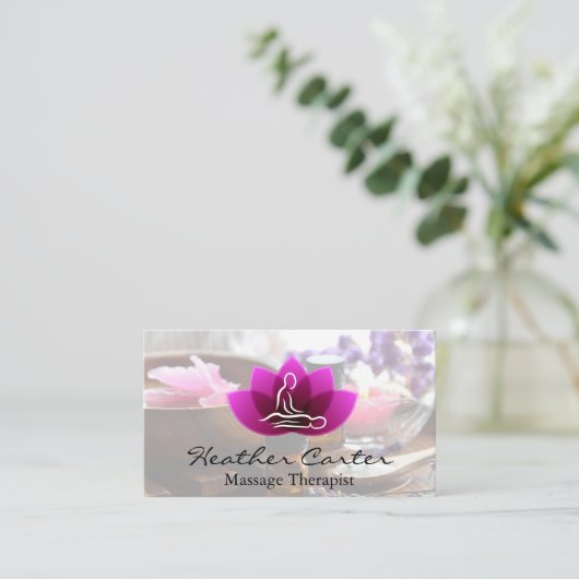 健康スパ | マッサージセンター 名刺 (スタンド正面)