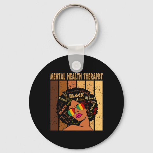 健康セラピストアフロ女性黒人歴史月間1 キーホルダー (正面)