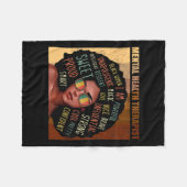 健康セラピストアフロ女性黒人歴史月間 フリースブランケット (正面(横))