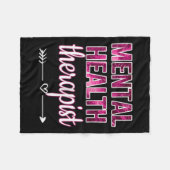 健康セラピストメンタルヘルスカウンセラーセラピー フリースブランケット (正面(横))