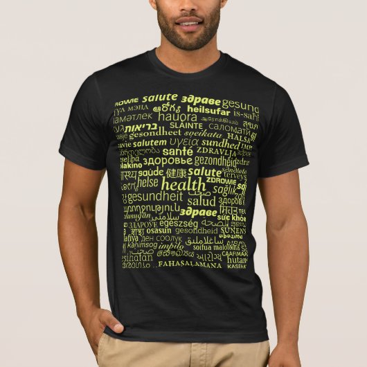 健康テキストTシャツ 色を選ぶ Tシャツ (正面)