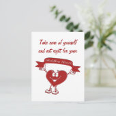 健康ハート人心臓病認識度記号 ポストカード (スタンド正面)