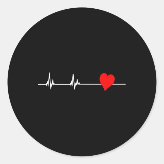 健康ハート病認識度心拍女性 ラウンドシール (正面)