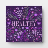 健康パープル感動的ハートフローラかわいらし フォトプラーク (正面)