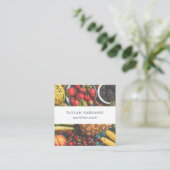 健康フィールドフレッシュカラフルフルーツスクエア スクエア名刺 (スタンド正面)