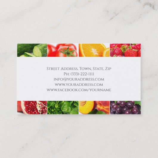 健康ライフスタイル栄養生鮮食品ダイエット専門家 名刺 (裏面)